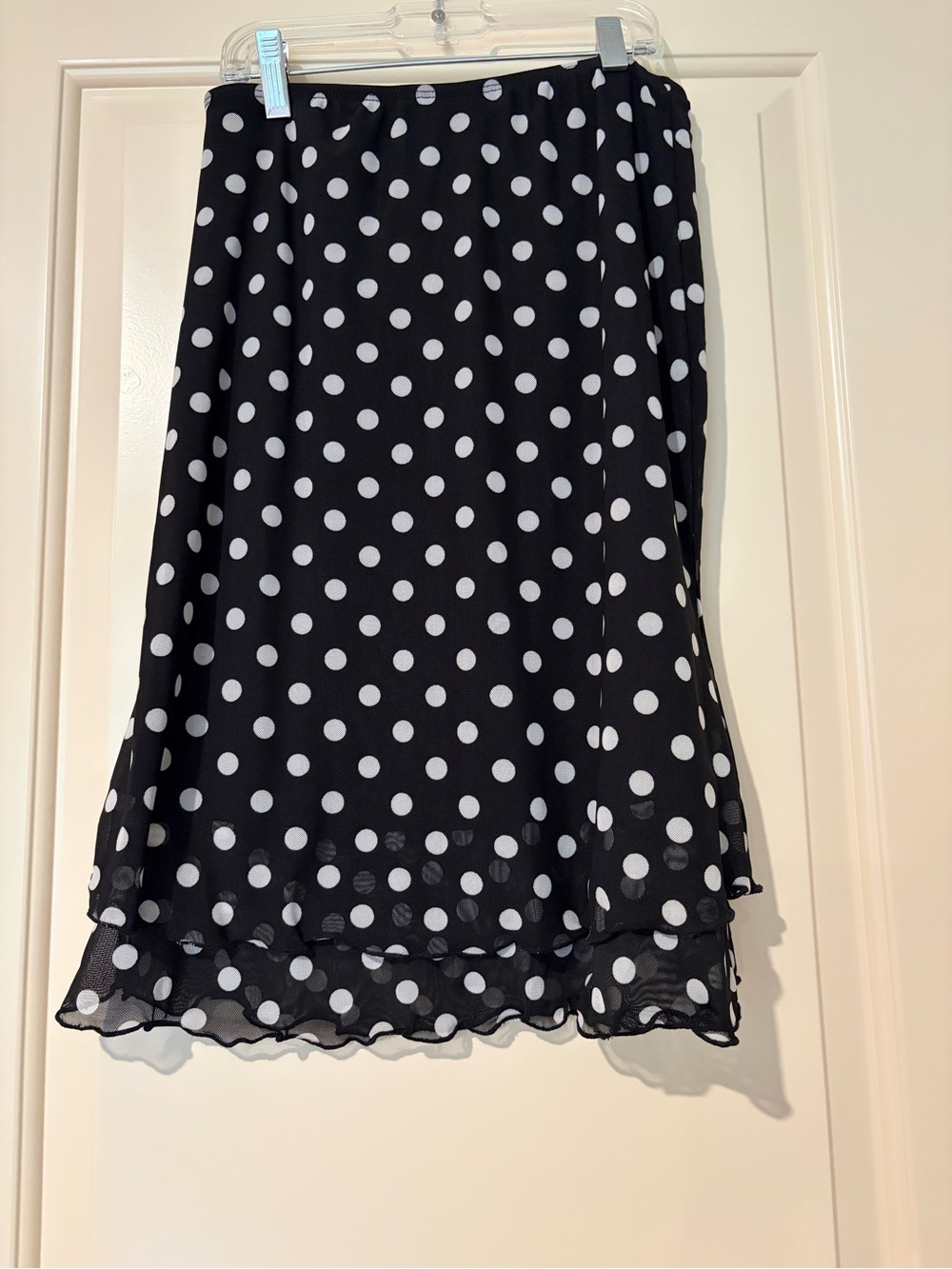 See You Monday Black & White Polka Dot Midi Pencil Skirt Size M